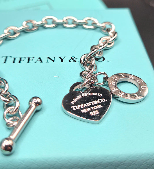 Heart & Bar Lock Pendant Bracelet - LOW STOCK