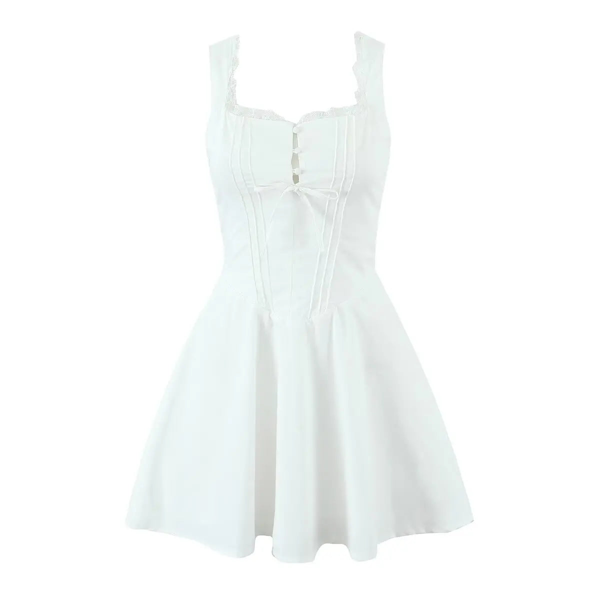 Elegant Mini Sleeveless Lace Up Dress