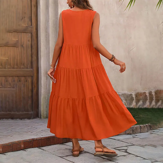Long V-neck  Elegant Maxi dress