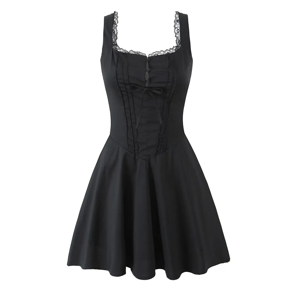 Elegant Mini Sleeveless Lace Up Dress