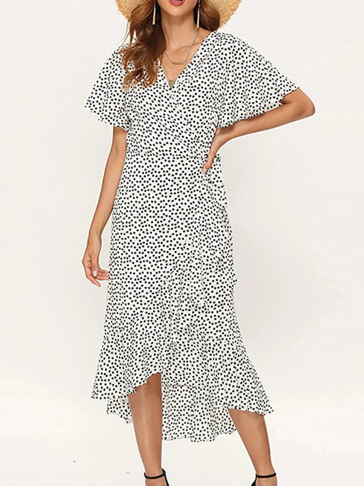 Summer Beach Ruffle Maxi Dress