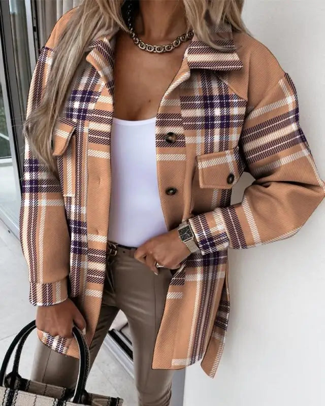 Two Pocket Plaid Autumn Shacket