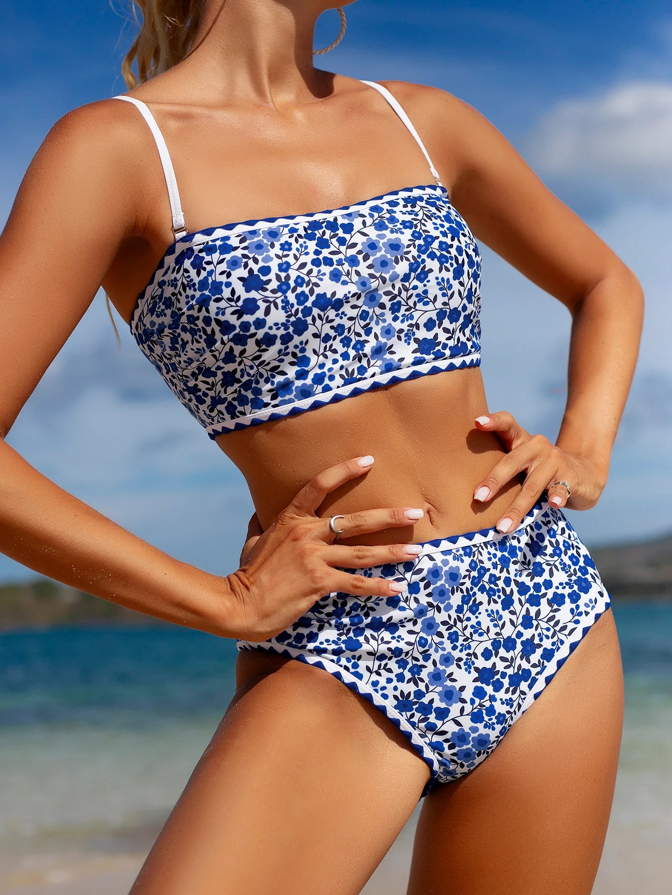 High Waist Floral Set