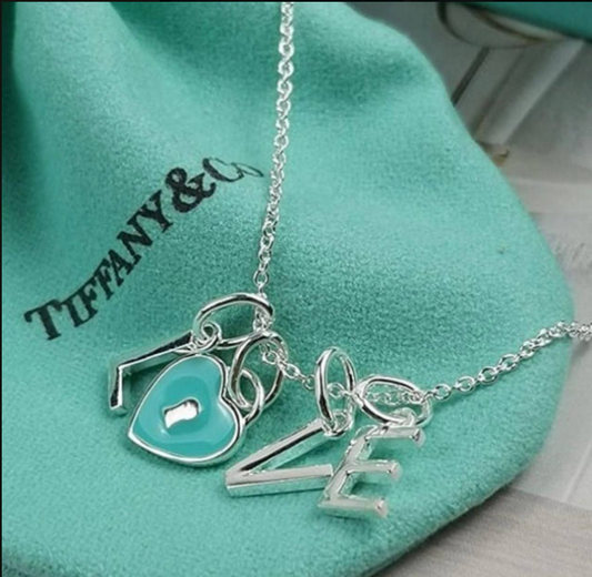 L.🩵.V.E Heart Necklace