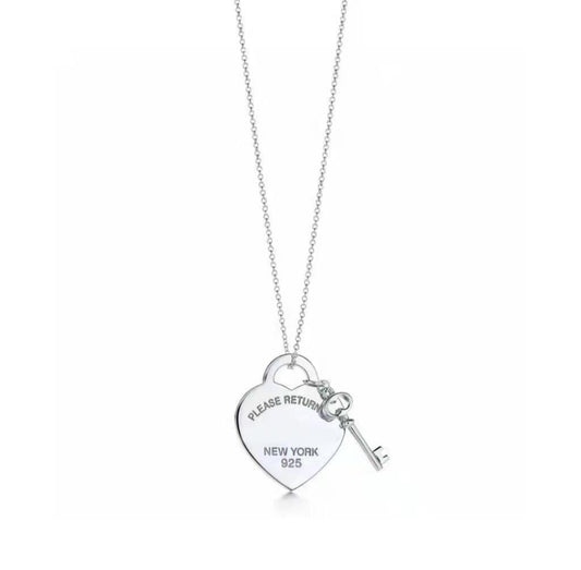 Key Heart Pendant Necklace