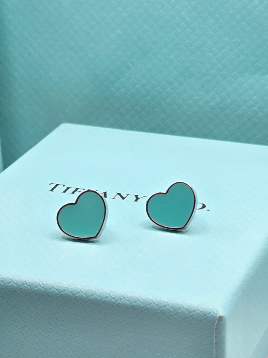 Double Turquoise Heart Stud Earrings - LOW STOCK