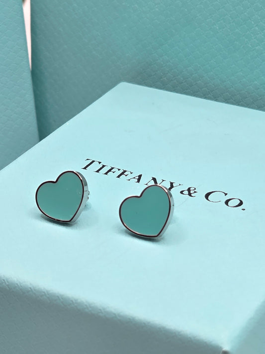 Double Turquoise Heart Stud Earrings - LOW STOCK