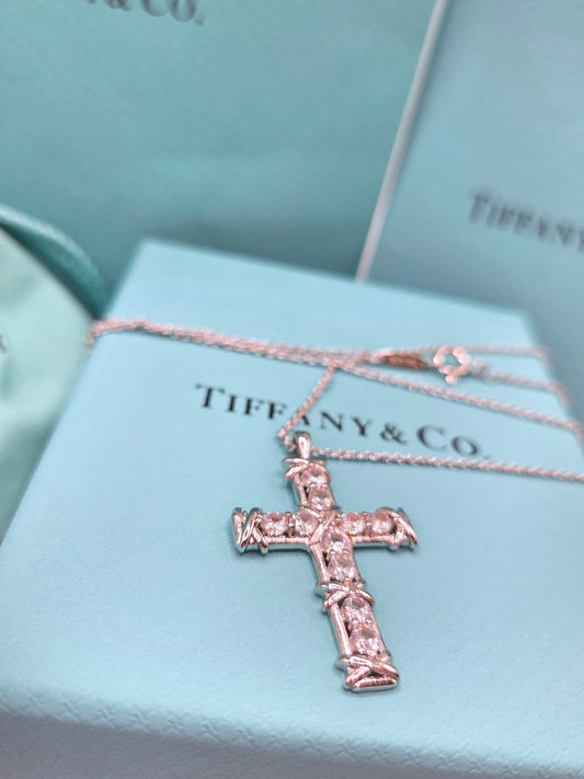 Cross Mesh Necklace 18"