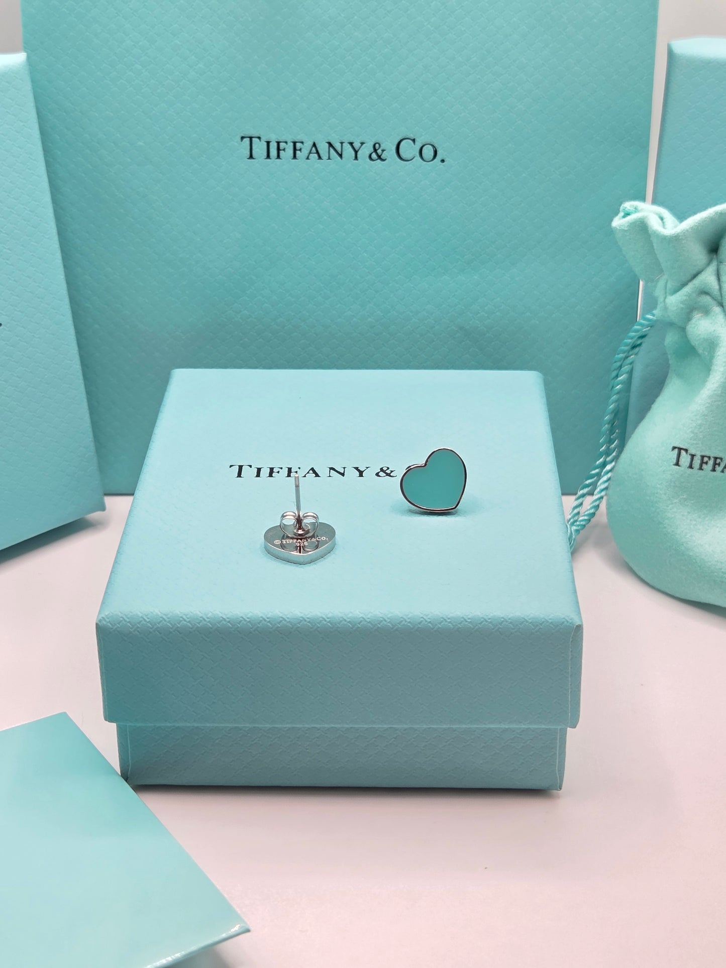 Double Turquoise Heart Stud Earrings - LOW STOCK
