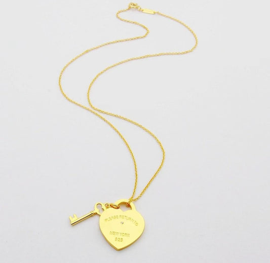 Key Heart Pendant Necklace