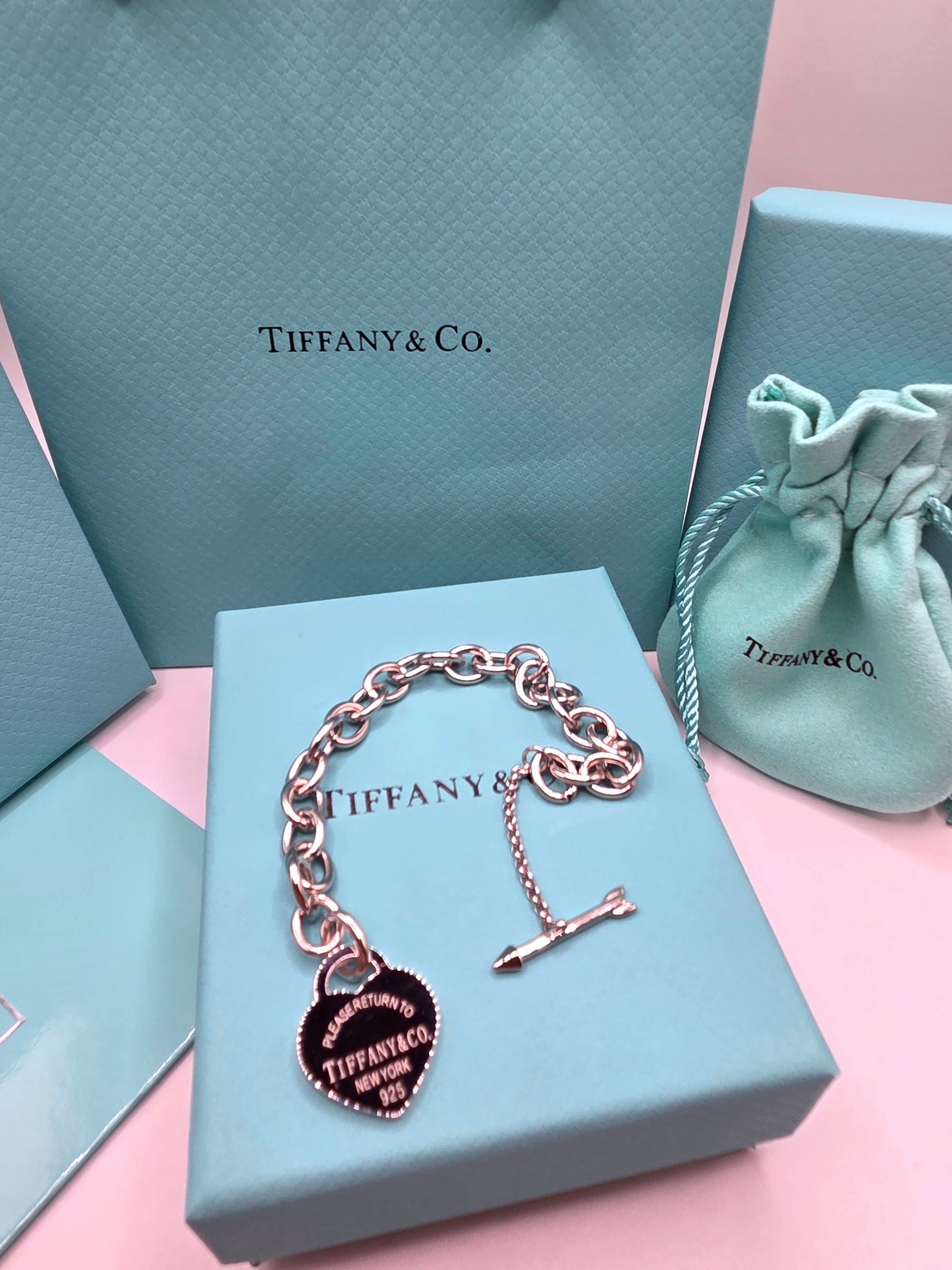 Arrow Heart Pendant Bracelet
