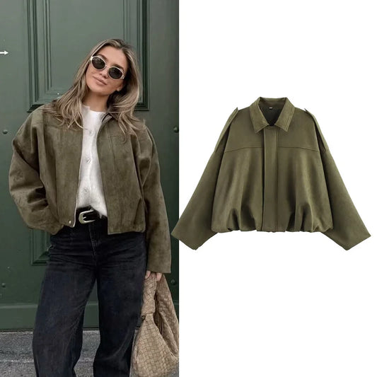 Turn-down Collar Vintage Jacket